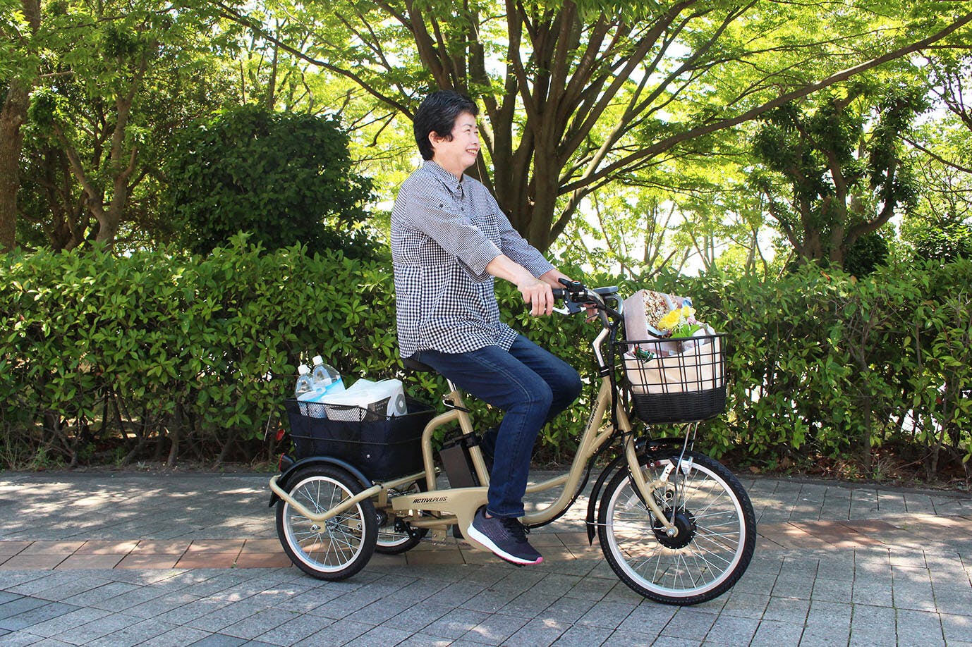 ノーパンク電動アシスト三輪自転車 【送料込み】 ＃4562369182699