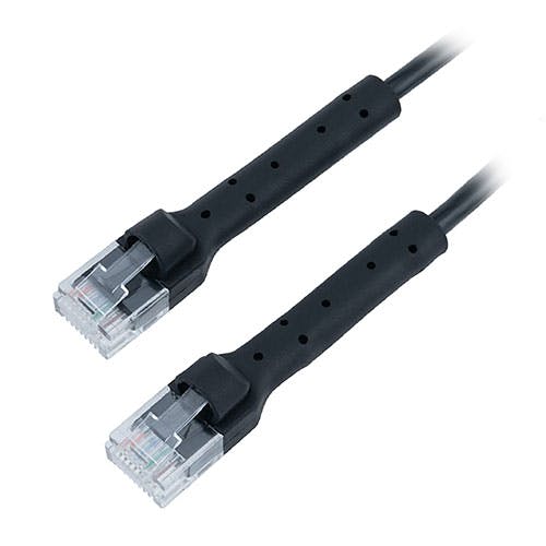 CAT6A 固定できるLANケーブル 5m ブラック 形状記憶コネクタで固定