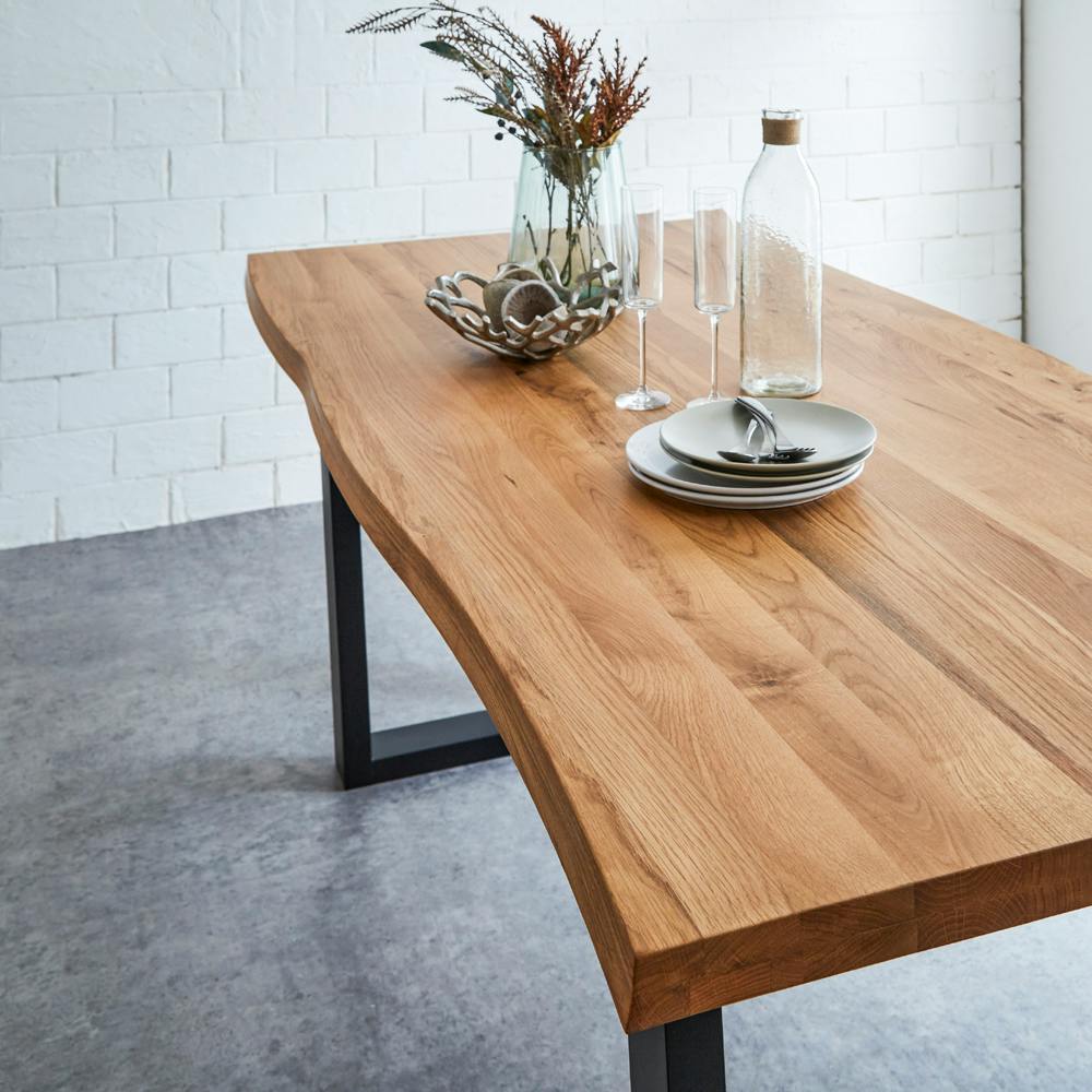 後藤家具物産 一枚板風160オーク無垢材を使用したダイニングテーブル