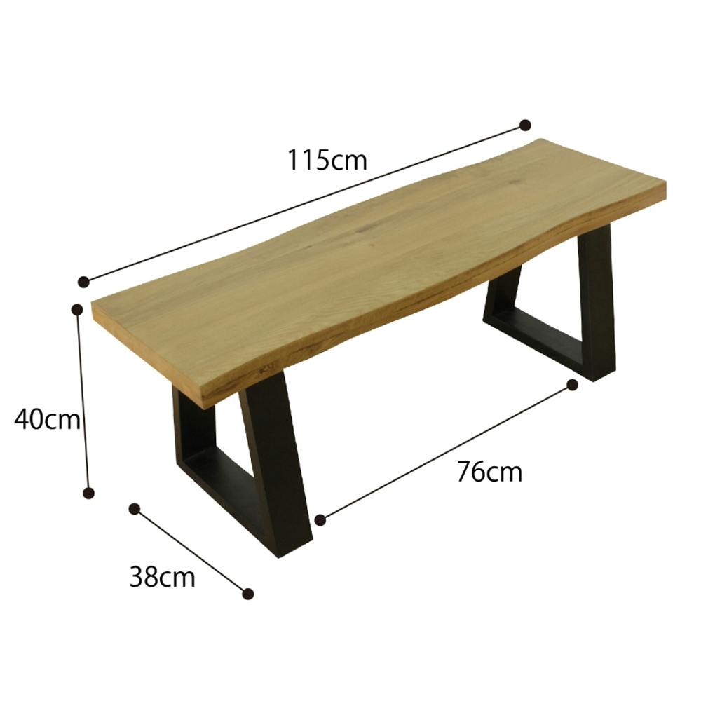 後藤家具物産 一枚板風115オーク無垢材を使用したダイニングベンチ VT