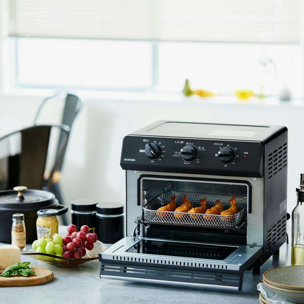 アイリスオーヤマ ノンフライ熱風オーブン FVX-D14A-B ブラック 調理