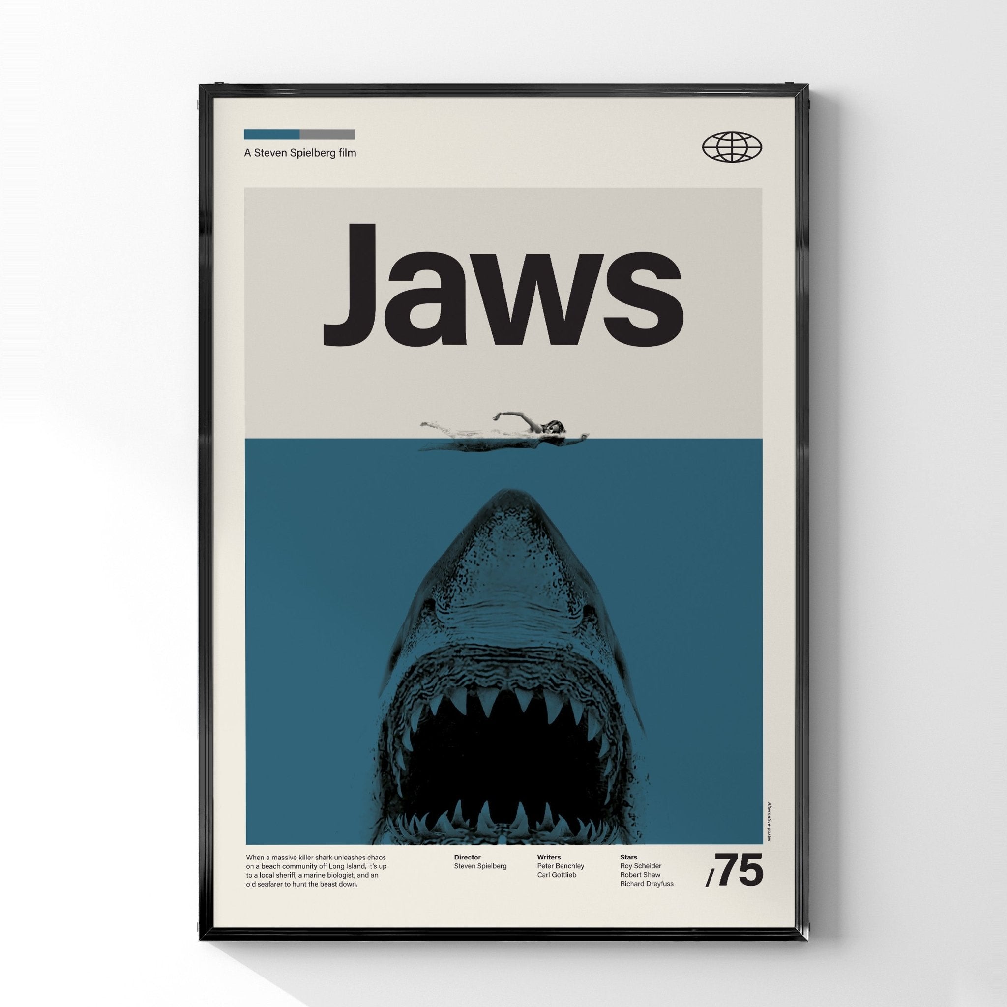 ジョーズ 」ミニマリストアートポスター – Ink Jp
