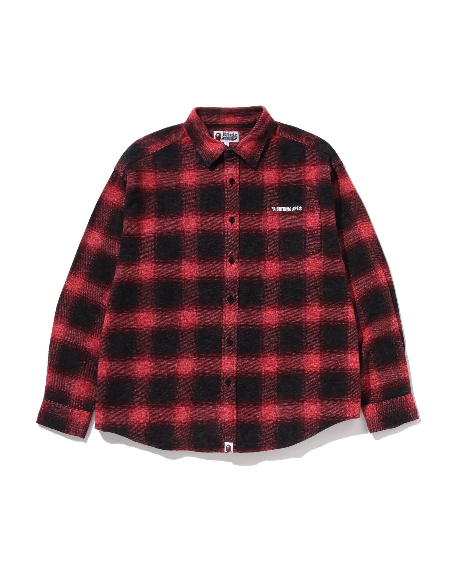 A BATHING APE® A Bathing Ape Logo Ombre Check Flannel Ls Shirt