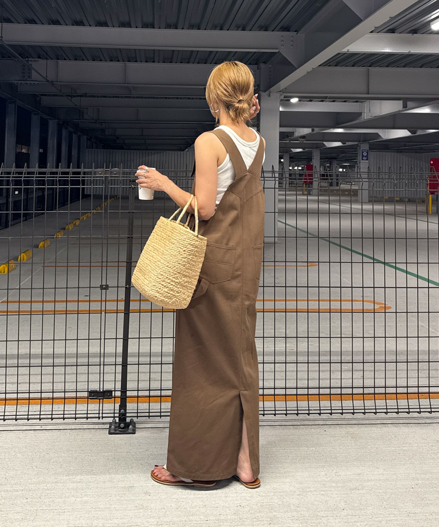 コットンロングジャンパースカート | Cotton long jumper skirt