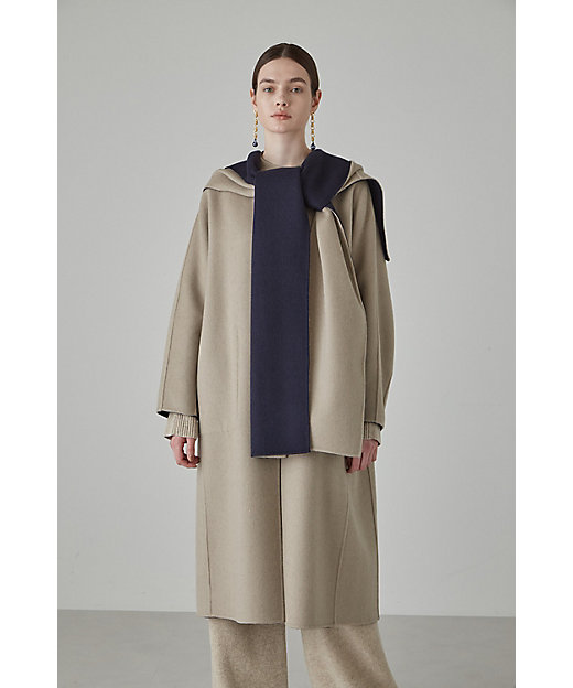 カシミヤ混 2TONE リバーフードストール（5313298001