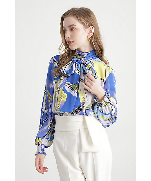 ◇アートフラワープリントブラウス（0315110209