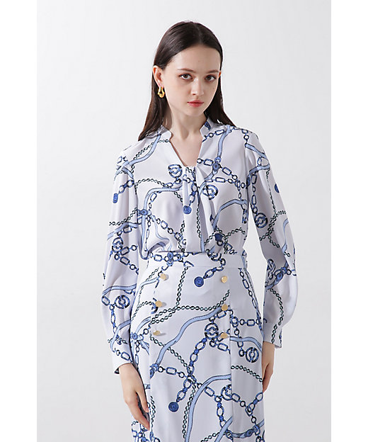 ◇チェーンプリントブラウス（0315110216） | PINKY&DIANNE