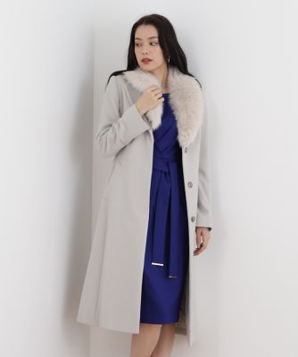 カシミヤ混ベルテッドコート（0314252109） | PINKY&DIANNE