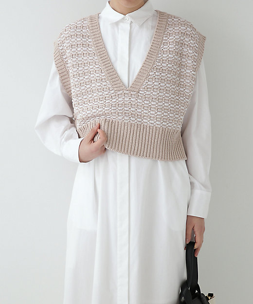 ◇ジャカードVネックベスト（0773170306） | human woman