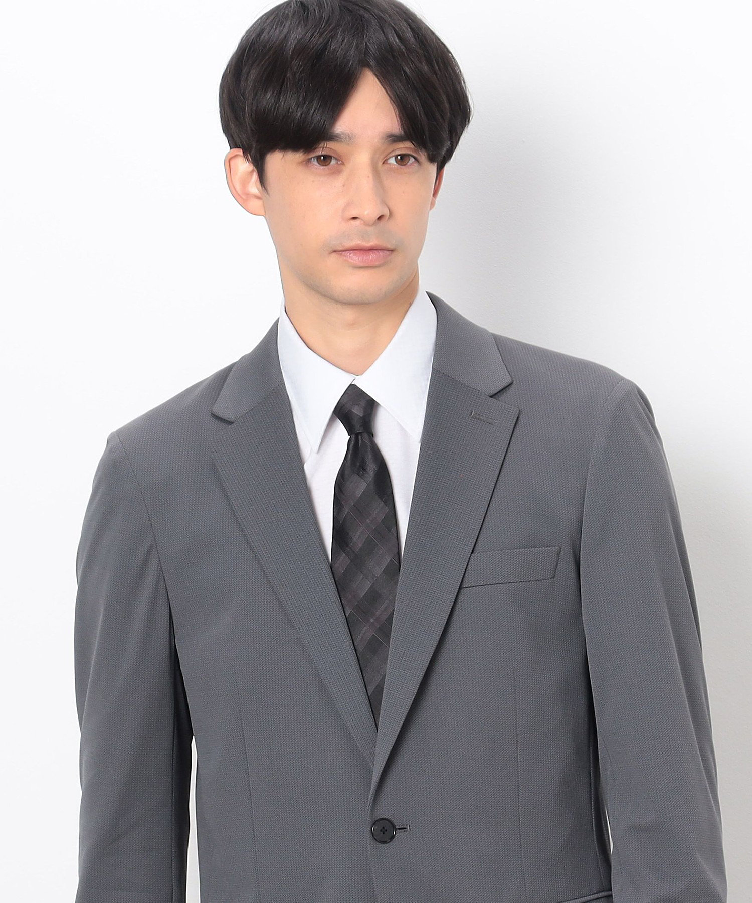 シルク100％】シャドー チェック ネクタイ（4706NG13