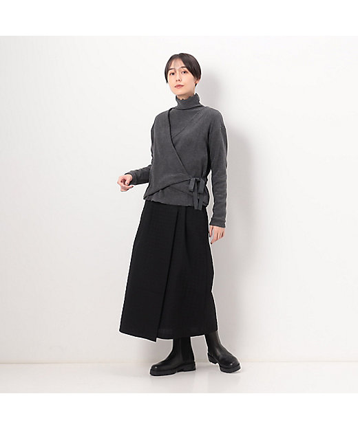 ふくれ千鳥ジャカード 巻き風バルーンスカート（7216FE05