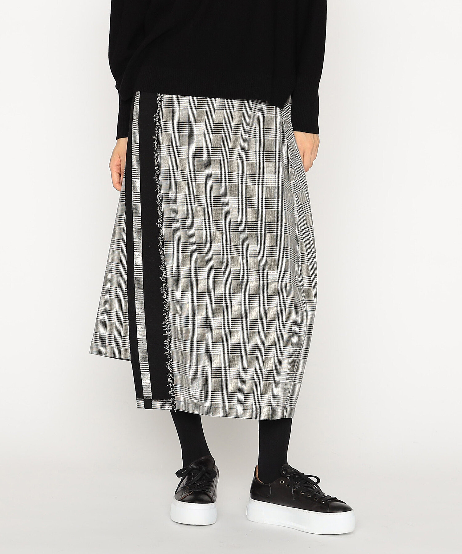 裏起毛グレンチェック スカート（7708FM07） | β (Women