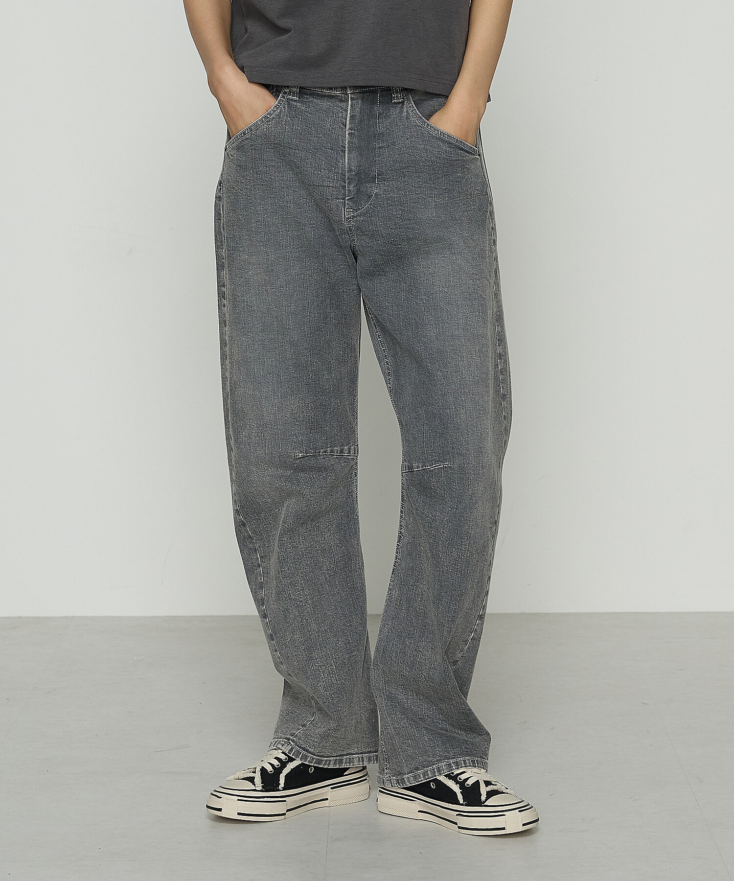 ストレッチグレー デニムパンツ（7702PM04） | β (Women