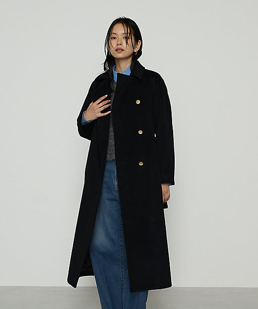 TALLサイズ 〕 アンゴラウール ロングトレンチコート