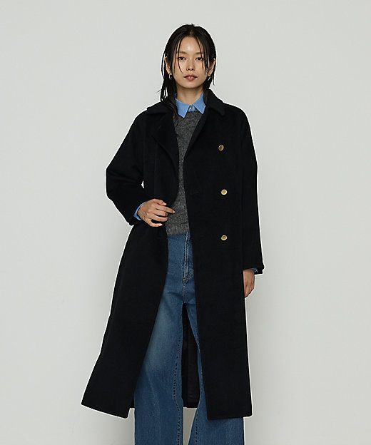 TALLサイズ 〕 アンゴラウール ロングトレンチコート