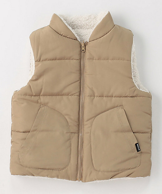 ポリエステルタフタ×ボア 中綿リバーシブルベスト（9828VI05