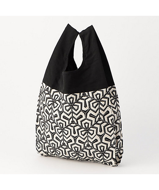 リネン・毘沙門亀甲風刺しゅう マーケットバッグ（0116RY02