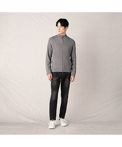 リブ・ニット】ハイネックジップアップ（0739KE09） | COMME