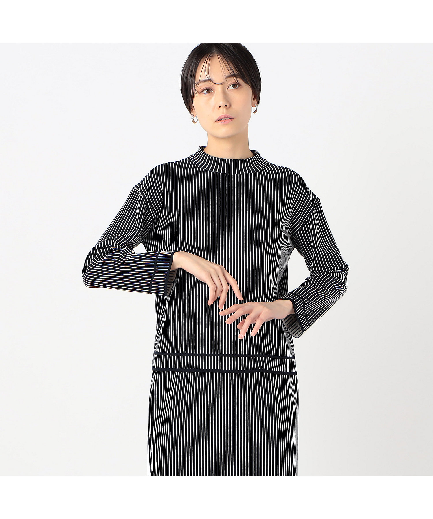 ストライプ柄 ニットプルオーバー（1001IG01） | COMME CA