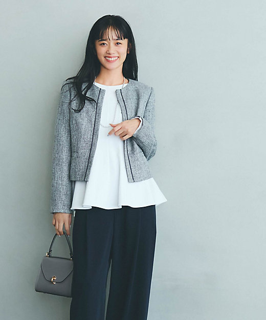 新品未使用⭐︎CONNSE ソフトツイードジャケット（GRAY） 洗える