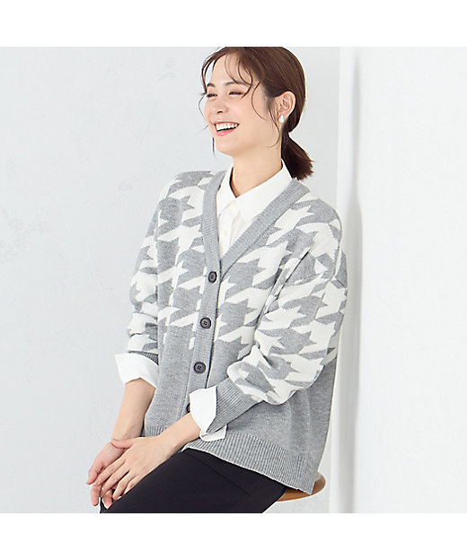 千鳥柄 オーバーサイズ カーディガン（1257KE08） | COMME CA