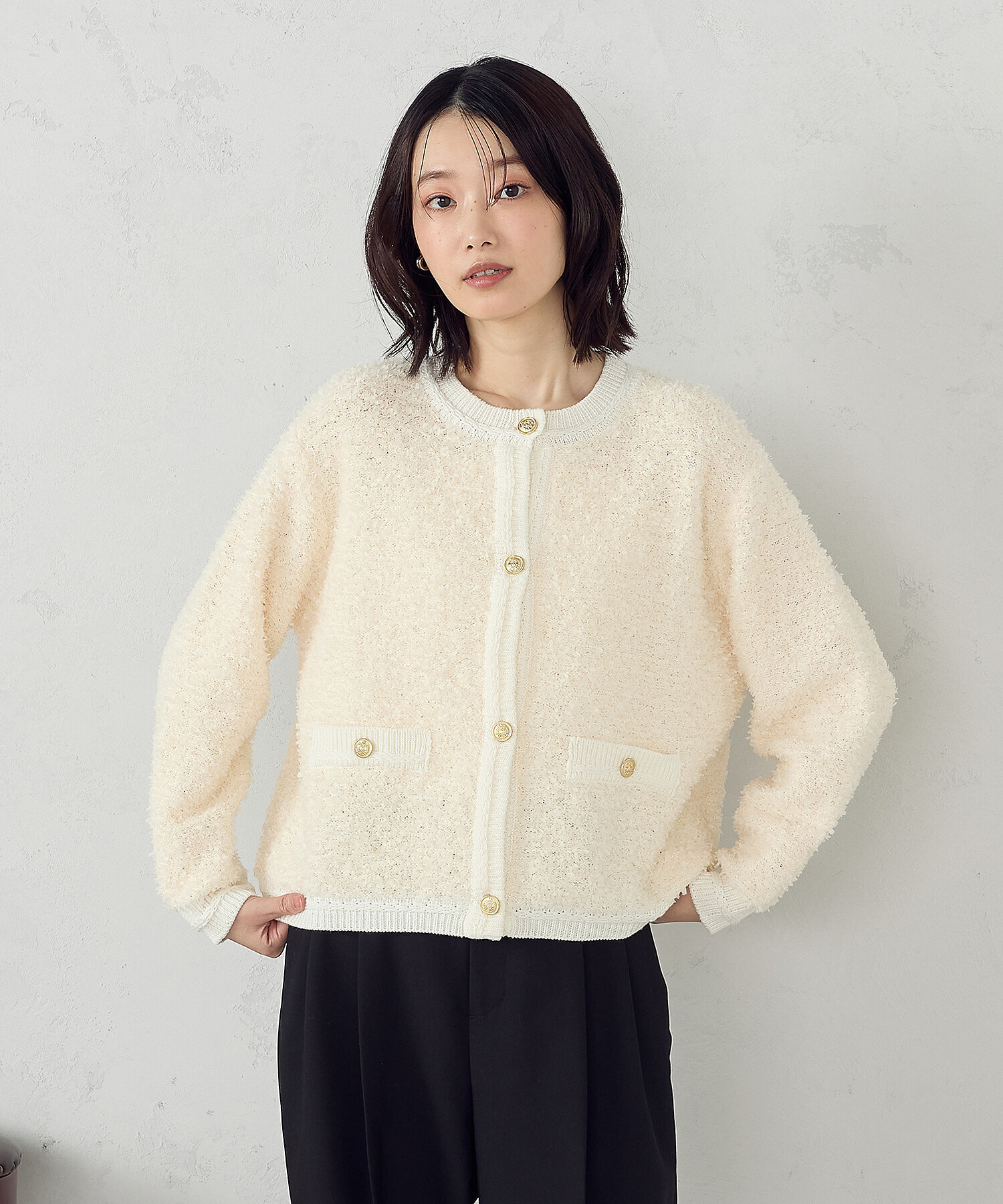 ツイード金ボタン ニットカーディガン（1257KK04） | COMME CA