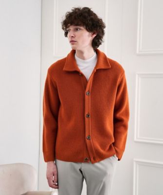 タスマニアウール混畦編みカーディガン（2002485057