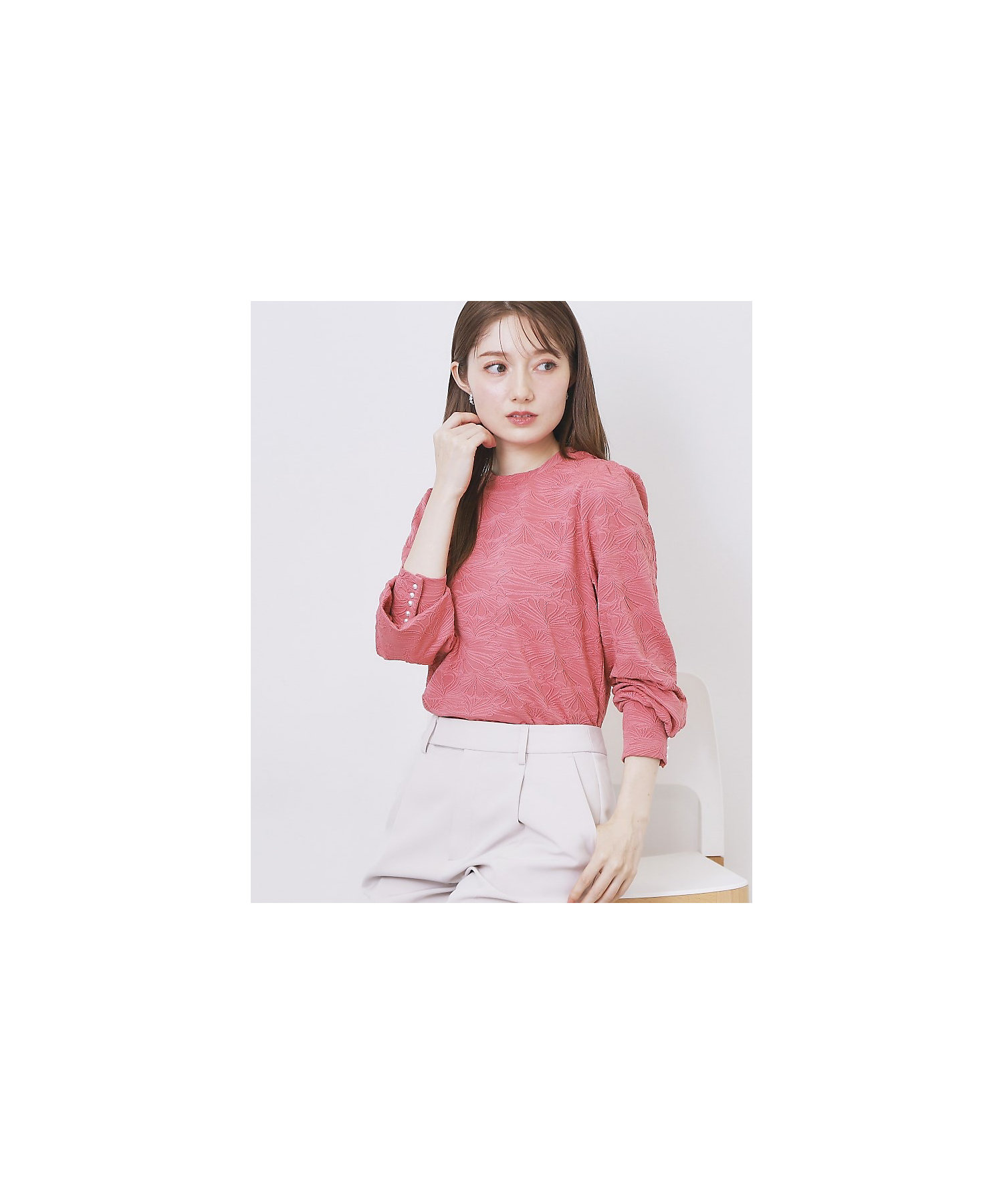 tea. 新品未使用ドロワーパフスリーブトップス 36 ピンク tea. 新品未