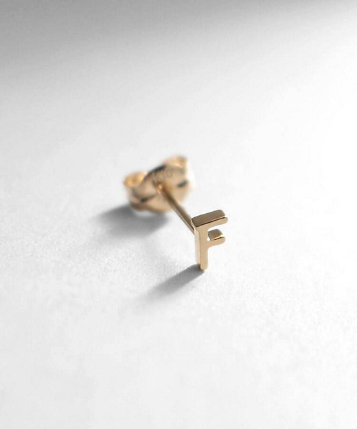 WEB限定】K10イニシャルF スタッドピアス（片耳用