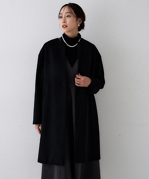 伊太利屋*イタリヤ カシミヤ混コート ジャケット ポンポン ショート