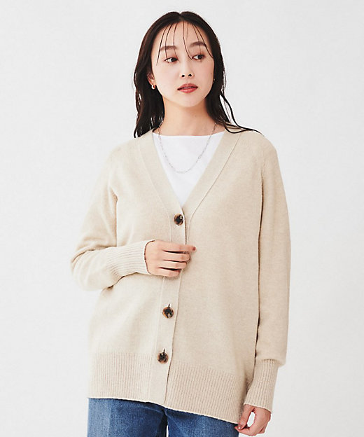 ウールシルクカシミヤミックス Vネックカーディガン