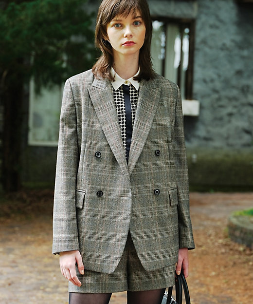 グレンチェックダブルジャケット（2002352759