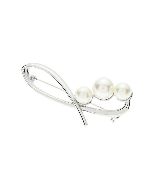 夏SALE／フォーマルにも使える】三粒パール調ブローチ