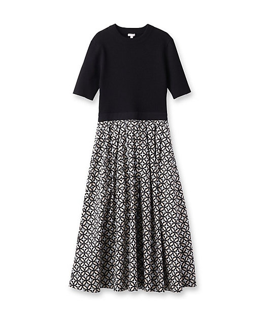 人気定番】オーバーラップサークルコンビワンピース