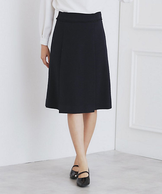 通勤・セレモニー／セットアップ対応＞Aラインツイードスカート