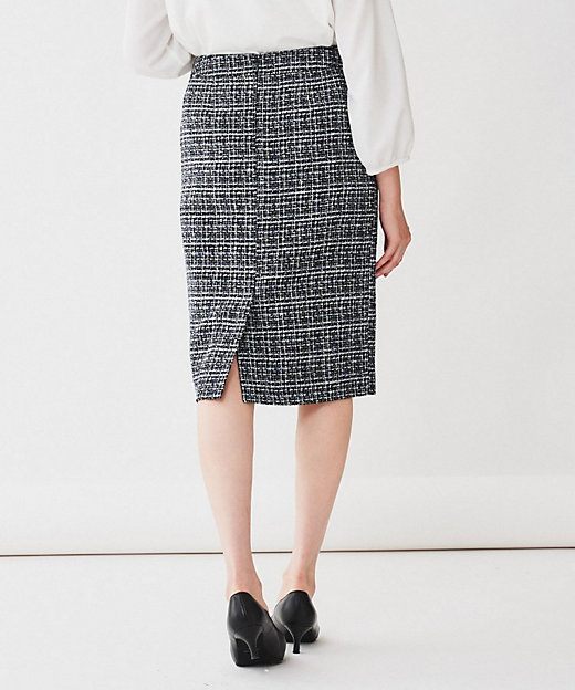 入卒／セレモニー／通勤】ラメツイードタイトスカート