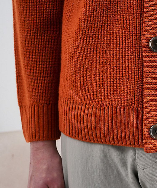 タスマニアウール混畦編みカーディガン（2002485057