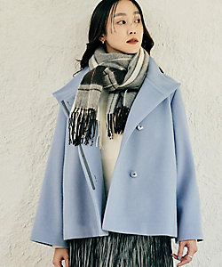 美品 ハリスワーフロンドン レディース ノーカラー コート アウター