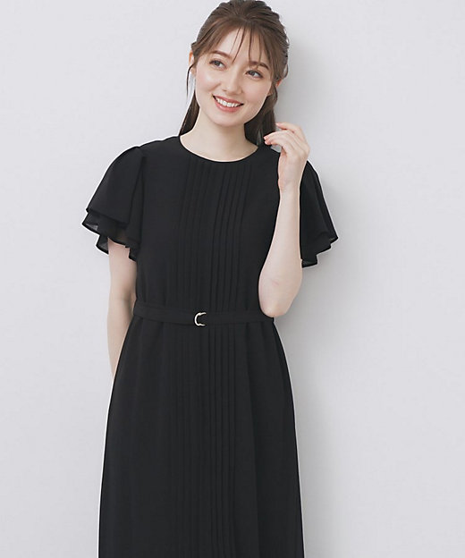 フロントタックIラインワンピース【洗濯機洗い可／防シワ