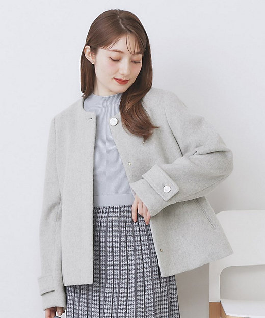 ノーカラーショートコート（2002506867） | index (Women