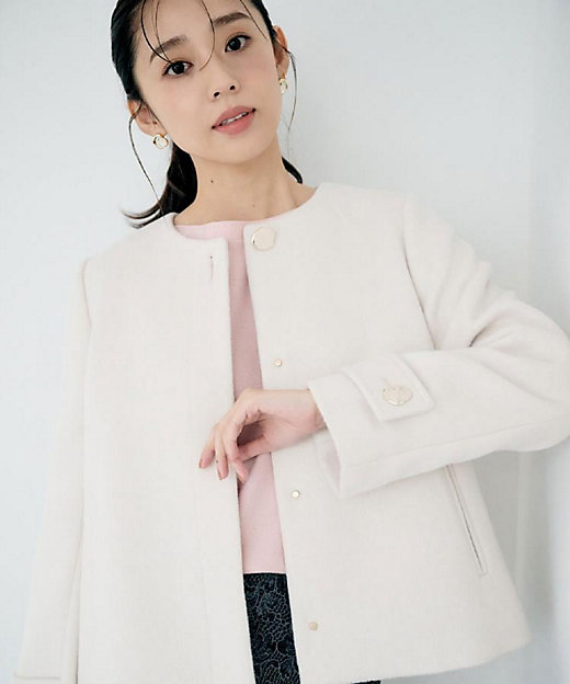 ノーカラーショートコート（2002506867） | index (Women