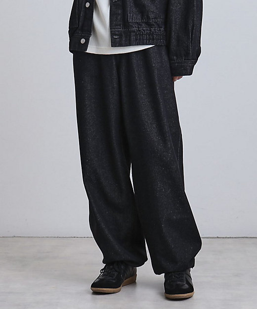 上下2点セット】デニムブルゾン＋ワイドデニムパンツ