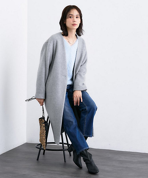 軽量／ウール混】ライトフォルム ロングコート（2002526926