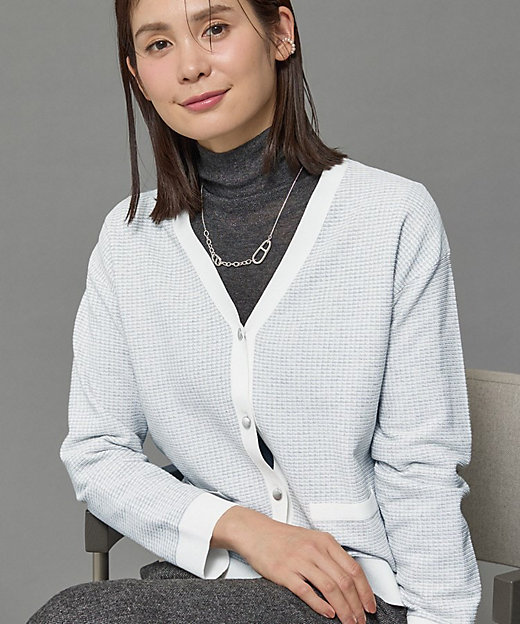 軽く羽織れる／洗える】ジャケット風カーディガン
