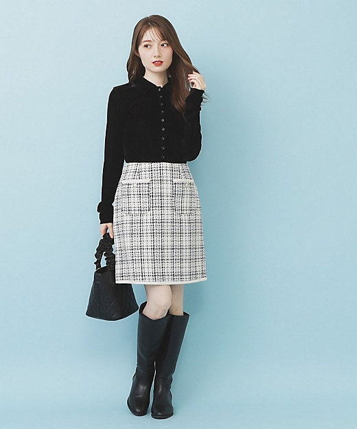 衿付きベロアジャージトップス【洗濯機OK】（2002536267