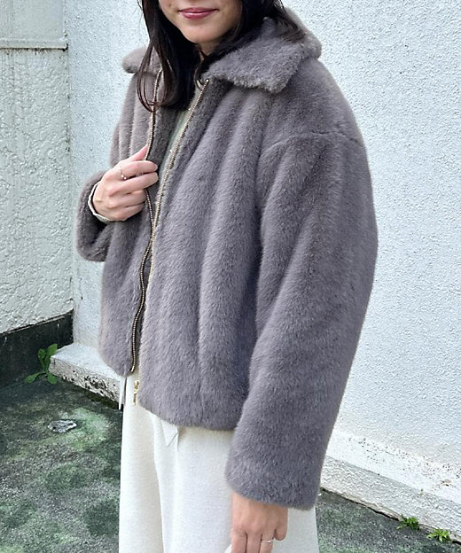 ふわふわ・上品】ミンクフェイクファーアウター（2002539084