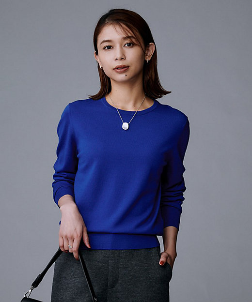 アンサンブル可／洗える／ウール100％】クルーネックウールニット