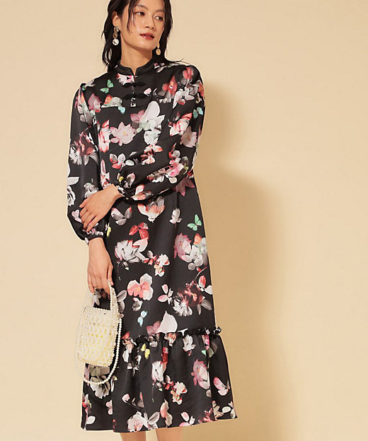 COLLECTION LINE】チャイナ花柄ワンピース