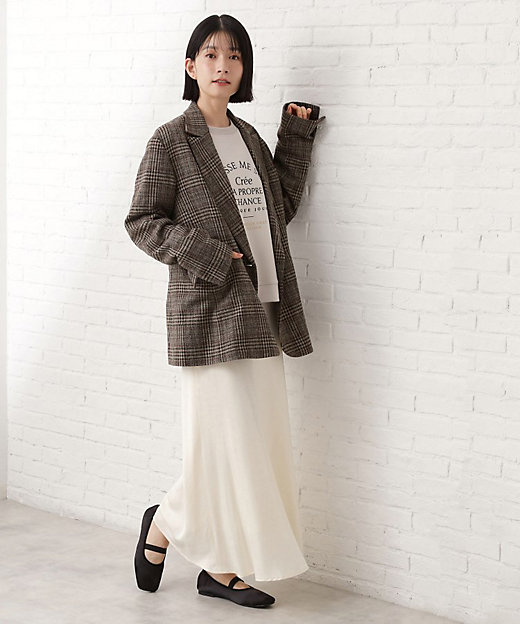 洗えるアウター】ヘリンボーン＆チェック柄ジャケット