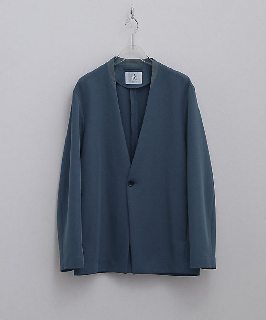 セットアップ対応】360度ストレッチノーカラージャケット